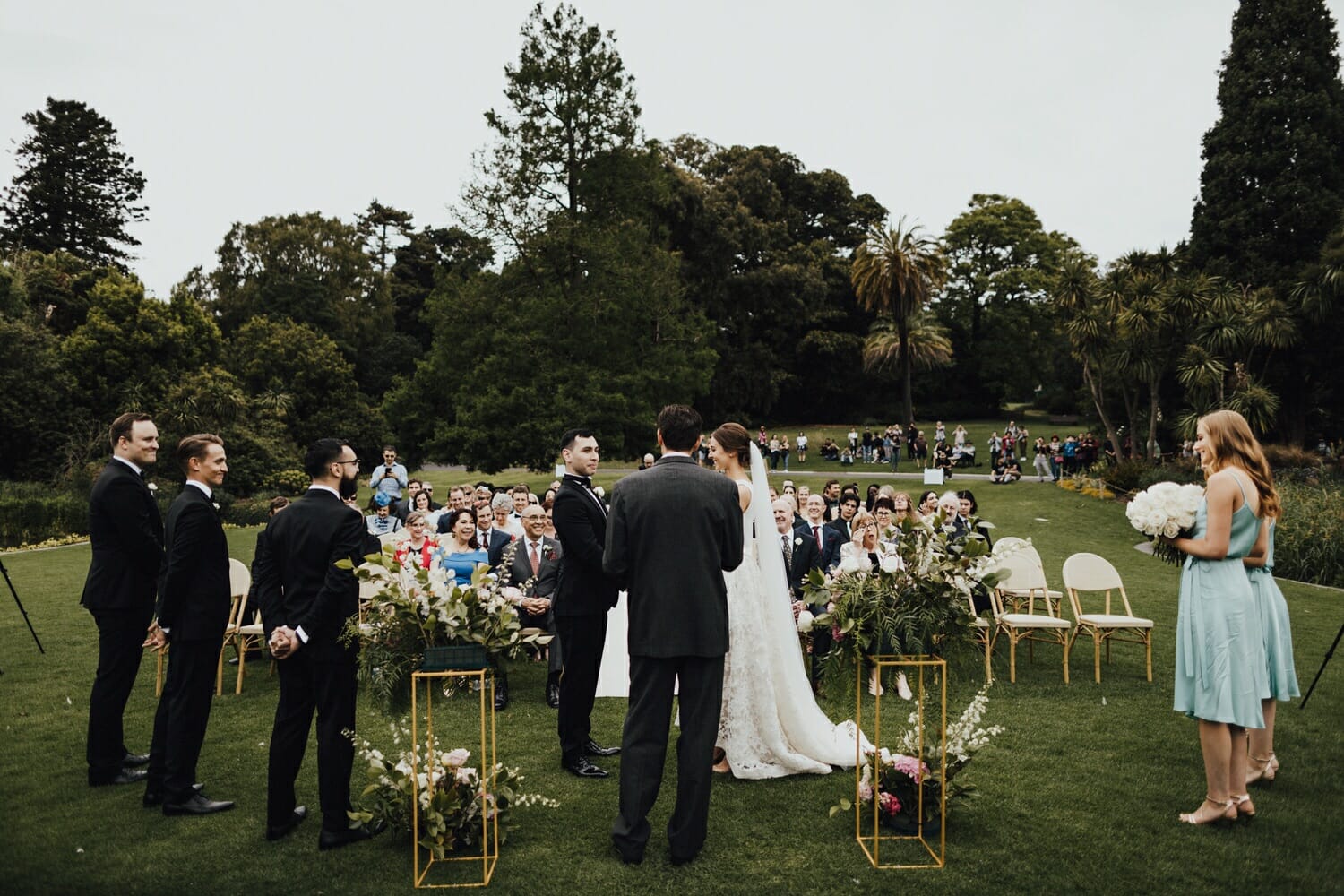 Intimate Garden Ceremony Royal Botanic Gardens Melbourne Wedding Photographer