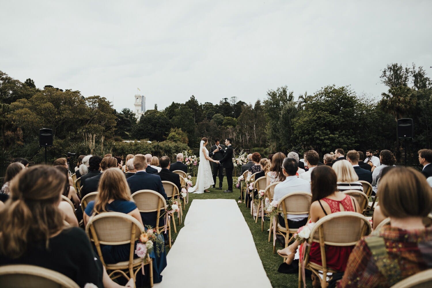 Intimate Garden Ceremony Royal Botanic Gardens Melbourne Wedding Photographer