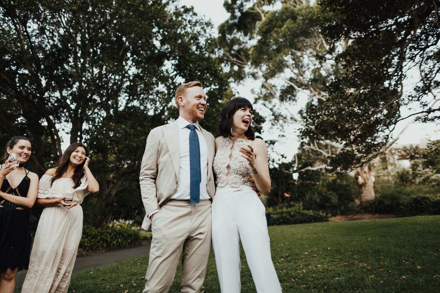 Bridal Jumpsuit, Royal Botanical Gardens Sydney Wedding Photographer