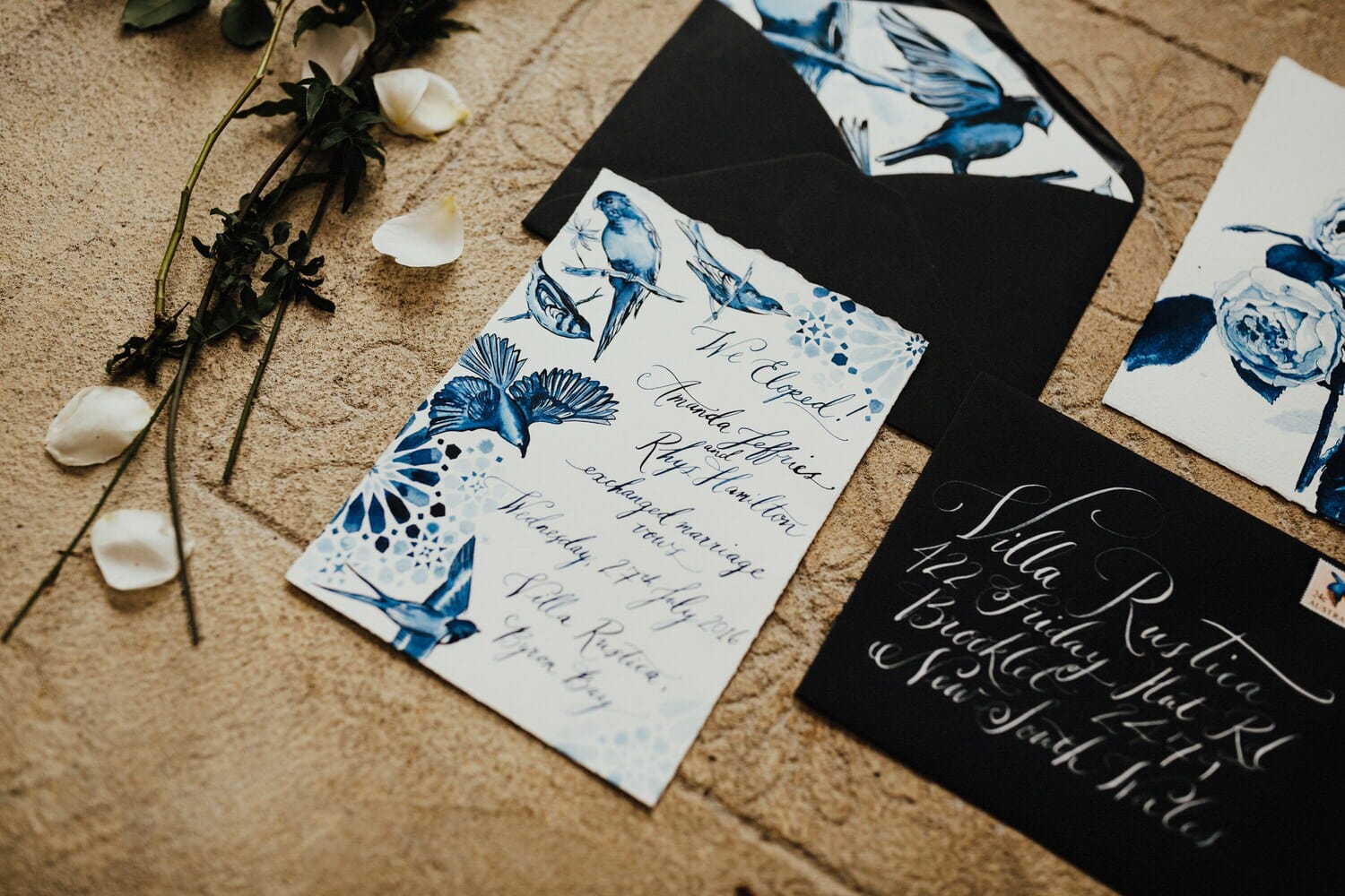 Calligraphy Stationery Suite, Villa Rustica Byron Bay Wedding Photographer